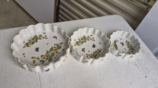 Vintage Lenwile Ardalt 3 Fluted Porcelain Nesting Quiche/Tart Baking Dishes picture