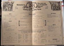 Vintage Paper Menu 1844 Restaurant Leechburg Pennsylvania Original Advertising picture