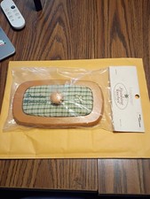 Longaberger Homestead Finishing Touches Dresden Memories Green & White Lid NOS picture