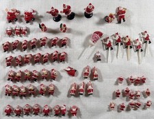 VTG Mini Plastic Santa Claus Lot 73pc Christmas Figurines Hong Kong Japan picture