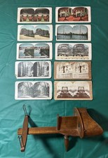 1896 STEREOSCOPE BY KEYSTONE VIEW AND 10 CARDS OF FAMOUS USA BUILDINGS 1896-190? picture