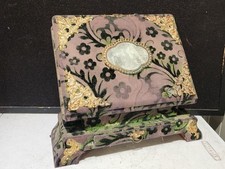 Antique Victorian Era Cabinet Card Flocked Velvet Photo Album w/ Mirror & Stand picture