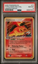 2005 POKEMON EX UNSEEN FORCES #17 TYPHLOSION-REV.FOIL UNSEEN FORCES PSA 8 picture