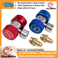 2PCS Quick Connector Adapter Coupler Auto A/C Manifold Gauge Low/High HVAC picture