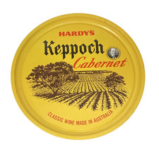 Rare Vintage Hardys Metal Drink Tray Keppoch Cabernet 30cm Round NEW Flaws picture