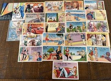 Lot of 23 Risque Sexy Vintage Comic Linen Postcards~Funny Humor~Unused~s374 picture