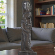 Egyptian Artifacts Rare Authentic Pharaonic Statue Egyptian Goddess Hathor BC picture