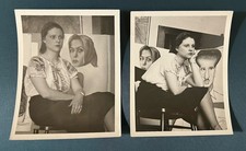 Two Vintage Photographs Artist Model Pose Drawing Painting Illustration Art picture