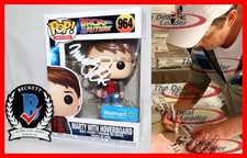 Michael J Fox Signed Marty Hoverboard Back To The Future 964 Funko POP Beckett picture