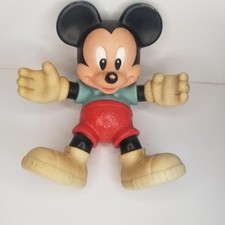 Vintage Mickey Mouse hard plastic doll arms feet head move Walt Disney 70's picture