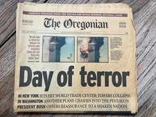 The Oregonian 09/12/2001 Newspaper Complete September 11 09/11 Day of Terror picture