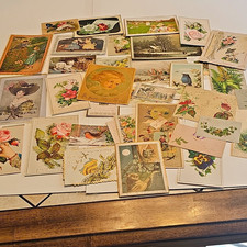 30 + Vintage Victorian Holiday Cards and Postcards Embossed Multicolor Paper picture