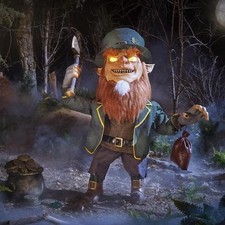 Cursed Clover Leprechaun 4.5 FT Wicked Woods Animated LED Halloween Decoration picture