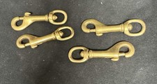 4 Pack Vintage Solid Brass Trigger Snap Swivel Dog Horse Snap Hook 3 Inch NOS picture