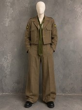 Vintage M-1950 US Army Jacket Men’s 38 R Wool OD WWII Korean War Pants 32x31 Tie picture