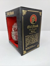 Vintage Rare OLD MONK THE LEGEND (head) Empty Glass Bottle 1000ml In Original picture