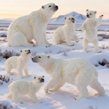 Toymany 6-pcs Polar Bear  Figurine Animal  Artic Animals For Kids resin animals picture