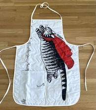 VINTAGE 80's B Kliban- Flying Super Cat Apron- Quilted - NOS picture