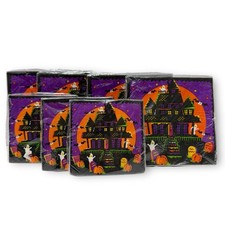 Vintage Trend Setters Haunted House Halloween Paper Napkins Lot Of 7 Packages picture