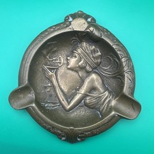 Art Nourvean Style 1920’s Flapper Girl Ashtray Cigarette Holder Art Deco Rare picture