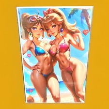 Artist Alley Comics Peach and Daisy Swimsuit Swim Suit Beach Day picture