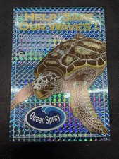Vtg 1997 Ocean Spray Holographic Sea Turtle Sticker Save Our Waves Promo 5x7 picture
