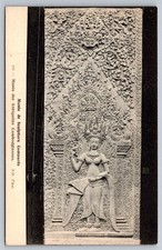 Cambodian Antiquities Museum Sculpture Postcard ND Phot. Apsara Devata RPPC picture