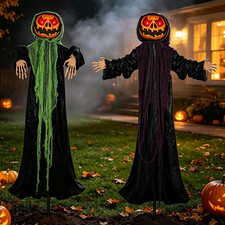 Yosager 2 Pack Halloween Decor Outdoor, 6Ft Lighted Standing Pumpkin Men picture