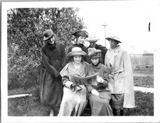 Bohemian Flapper Women Reading Newspaper Snapshot Americana 1920s Vintage Photo picture