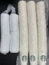 STARBUCKS disposable PAPER CUPS + Lids (16 oz) New & Sealed - 150 Count picture
