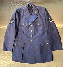 VTG US Air Force Blue Wool Serge Service Coat Blue-84 18oz Militaria 38PS picture