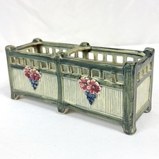 Vtg Antique 1920s Weller Klyro Ware Pottery Floral Ceramic Basket Planter 8