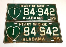 Lot of 2 Matching Vintage Original 1955 Jefferson County, Alabama 84942 picture