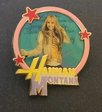 Hannah Montana Circle Frame Stars Pin Disney Channel TV Show VTG Miley Cyrus picture