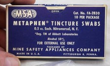 Vintage MSA Metaphen Tincture Swabs NIB Full Box picture