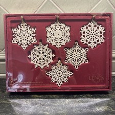 New Lenox Snowflake Fantasies 6 Piece Christmas Ornament Set 4” #1598461 picture