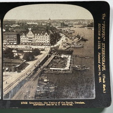 Stockholm, the Venice of the North, Sweden – Scenic Waterfront Stereoview Card picture