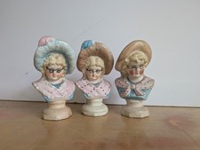 Antique Hertwig Bisque Grandma Busts Wire Glasses picture