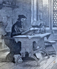 1885 Religious Leader John Wiclif illustrated picture