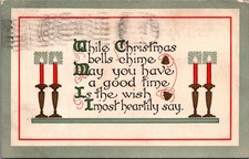 1915 Christmas Bells Chime Leadville CO Postcard Salida CO Postmark picture