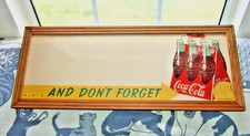 RARE ORIGINAL 1947  COCA COLA FRAME ART ADVERSTING CARDBOARD WOODEN FRAME SIGN  picture
