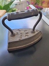 Vintage 1800's Cast Iron B&L Iron IL Doorstop Primitive Farmhouse Patina 6
